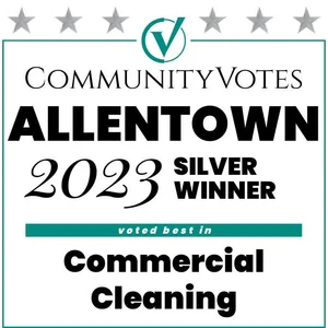 Allentown Community Votes 2023 Platinum Winner Voted Best in Commercial Cleaning badge