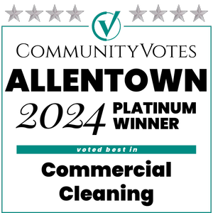 Allentown Community Votes 2024 Platinum Winner Voted Best in Commercial Cleaning badge