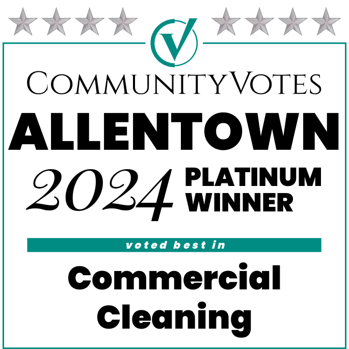 Winners Badge Allentown 2024 Platinum Commercial Cleaning badge